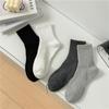 Meias masculinas e femininas primavera e outono básico preto branco cinza masculino cintura amarrada meias esportivas com casual simples meias de comprimento médio da panturrilha cor sólida
