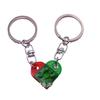 8711 llavero con forma de bloques de construcción de amor transparente de dos colores, colgante para amigos transfronterizos, regalo personalizado para amantes