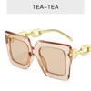 Gafas de Sol de Cadena con Marco Transfronterizo Europeo y Americano, Marco Grande, Gafas de Sol INS, Celebridad de Internet, Gafas de Sol Retro de Moda para Mujer
