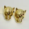 Pendientes Exagerados de Esmalte con Cabeza de Leopardo Europeos y Americanos Únicos para Mujer Otoño e Invierno Lujo Accesible de Gama Alta Hermosos Pendientes Pendientes