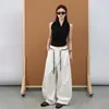 Pantalones jogger de color verde militar con corte curvo para mujer, nuevo modelo de verano 2026, de cintura alta, adelgazantes, holgados, sencillos, versátiles, de secado rápido, de pierna ancha