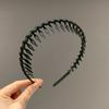 Diadema de dientes largos esmerilados, con ondas de color caramelo coreano, antideslizante, para lavar el cabello, maquillaje facial, diadema sencilla para exteriores