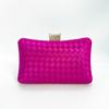 Clutch de Seda Satén Hecho a Mano a Cuadros Tejido de Moda Listo para Usar, Bolso de Fiesta Boda Banquete, Nuevo Bolso de Celebridad
