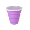 Fábrica direta de silicone dobrável Copa redonda ao ar livre piquenique conjunto portátil retrátil tigela dobrável com tampa dobrável Copo