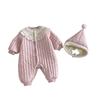 No hay devoluciones ni cambiosMono con capucha floral para bebé, Izquierda pequeña y derecha pequeña, Traje de gateo acolchado grueso súper lindo para bebé de invierno