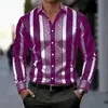 Camisa casual de manga larga para hombre con cuello de solapa, patrón a rayas, resistente a las arrugas y sin planchado, para comercio exterior transfronterizo de Amazon, primavera y otoño