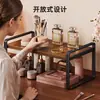 Estante Organizador de Almacenamiento de Cosméticos de Madera Maciza Baño Regadera Escritorio Estante Multifuncional