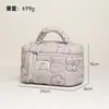 Bolsa de Maquillaje Acolchada Personalizada Transfronteriza Estilo Fresco, Bolsa de Almacenamiento para Cuidado de la Piel Estilo Ins, Bolso Cubo Tote Portátil de Gran Capacidad