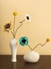 Jarrón de cerámica blanca pura Jingdezhen, florero pequeño y sencillo chino, adorno moderno para arreglos florales, decoración de escritorio para el hogar, joyería para salón de té.
