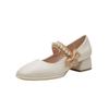 Zapatos Mary Jane Primavera 2023 Nuevos Más Fáciles de Combinar Punta Cuadrada Zapatos de Noche Viento Suave Tacón Bajo Tacón Grueso Zapatos de Hada para Mujer