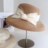 Sombrero de Pescador de Encaje de Malla Estilo Hepburn del Sur de Francia para Mujer, Sombrero de Paja con Protección Solar para Verano, Sombrero Pantalla Estilo Vacaciones, Moderno