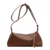 Bolsa Transversal Vintage Versátil Feminina Nova Outono/Inverno 2024 Nicho Commuter Texturizada de Ombro/Axila Bolsa Tote Casual