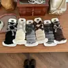 Meias Largas de Xadrez com Laço Outono/Inverno Estilo Coreano Ins para Meninas Coberturas de Perna de Tricô Aquecedores de Panturrilha de Caxemira Aquecedores de Perna Largos
