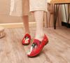 Nuevos zapatos hanfu de estilo antiguo, zapatos bordados retro, zapatos de tela bordada de Beijing antiguos, zapatos sociales en línea, zapatos rojos