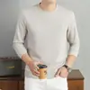 Moletom de alta qualidade com camada de ar e peso pesado para homens, novo modelo outono 2026, camiseta básica casual estampada de gola redonda para homens