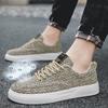 Zapatos de Lona para Hombre, Caña Baja, Nuevo Estilo Invierno 2025, Tenis Estampados de Caña Baja de Nicho, Zapatos Deportivos Casuales Gruesos de Moda para Hombre