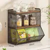Estante de Almacenamiento de Escritorio Cocina Hogar Mesa de Comedor Encimera Artefacto de Almacenamiento Organizador de Caja de Bocadillos Multifuncional en Capas Vasos