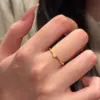 Explosiones del Libro Rojo Anillo de Diamante Amarillo de Gran Altura 2025 Nuevo Oro Antiguo Transferencia Nudo de Bambú Taladro Anillo Simple