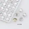 Pedras de Strass para Nail Art Gelo Triturado Dongzhou, Design de Flor de Gelo Quadrada Chunky e Oval Branca, Nail Art Usável com Pedras de Strass em Formato de Coração Rachado de Gelo, Decorações para Nail Art