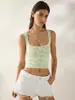 Comercio Exterior Transfronterizo Chica Picante Americana Top de Lunares para Mujer Verano Estilo Ins Chaleco Sexy Estampado Top Base Elástico sin Mangas