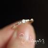 Deseo Venta Caliente Plata de Ley S925 Chapada en Oro de 14K, 7 Diamantes Pequeños, Extremadamente Delgado, Exquisito, Fresco, Estilo Japonés Estilo de Exportación