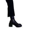 Botines de tacón alto sencillos de estilo francés con tacón grueso para mujer, otoño e invierno 2024, nuevos, con punta redonda, tacón grueso, elásticos y finos.