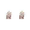 Brincos de Prata S925 com Pino Japonês e Coreano, Moda Elegante, Flor Pequena Pintada, Quadrados com Diamante, Brincos Simples Versáteis