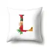 Funda de almohada de poliéster estampado de flor acuarela decoración de coche 26 letras inglesas funda de cojín para el hogar QTB14