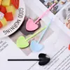 Cuchara Desechable en Forma de Corazón Cuchara de Degustación para Postre Cuchara para Helado Pudín Gelatina Cuchara para Helado Espátula Colorida en Forma de Corazón Cuchara para Postre