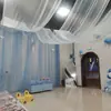 Ceremonia de Graduación de Jardín de Infancia Adornos de Gasa Suiza Accesorios Cortina de Gasa para Bodas Fondo de Techo de Escenario Arreglo de Gasa de Malla para Jardín de Infancia