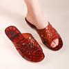 2024 Chinelos de Cristal Femininos Cunha Espessa Desodorante Mama Pantufas de Meia Idade Sandálias de Plástico Transparentes para Exterior