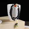 Pulsera DIY de Doble Círculo de Ébano Natural Colgante de Jade Pulsera de Loto Ciruela para Hombres y Mujeres Joyería para Parejas Regalo