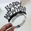 Diadema de letras de foil estilo europeo y americano FELIZ AÑO NUEVO Decoración para fiesta de Navidad diadema con purpurina