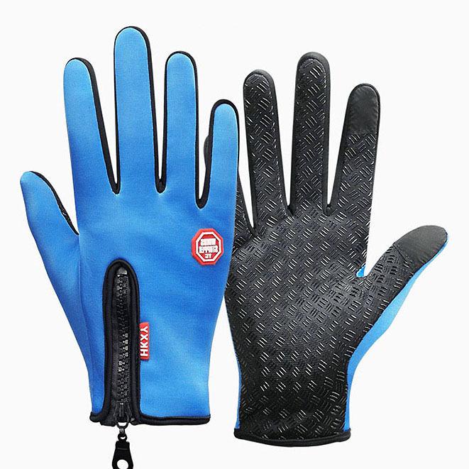 触屏竖拉链-圆标【蓝色】