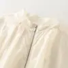 PB&ZA Outono Novo Feminino Versátil Manga Longa Gola Alta Plissada Jaqueta Bomber com Zíper