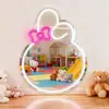 Espejo LED de Dibujos Animados Luz de Neón Espejo de Maquillaje Emisor de Luz Decoración Regalo para Niña Espejo de Corazón Luz de Ambiente Luz de Relleno