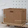 Cesta de Almacenamiento Tejida Caja de Almacenamiento para Escritorio Mesa de Café Caja de Almacenamiento para Ropa y Cosméticos Caja de Almacenamiento de Cesta de Ratán