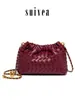Bolso Nube Estilo Chanel Bolso Tejido Cadena Retro Bolso Dumpling Plegado Bolso Pequeño de Bola Dorada Cruzado para Teléfono Bolso de Cadena para Mujer