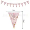 Coleção de Bandeiras Triangulares Decoração de Festa de Aniversário de Bebê Bandeira Bandeira Colorida Suprimentos de Aniversário Arranjo de Flores de Aniversário Banner