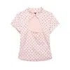 Venta Caliente Transfronteriza de Aliexpress Moda Femenina Nueva Primavera Elegante Ajuste Delgado Dobladillo Dividido Top de Lunares 3067053