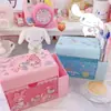 Caja de almacenamiento de plástico con diseño de dibujos animados para bolígrafos, caja de maquillaje Yugui dog melody, caja de almacenamiento abatible para cinta, papelería, lápiz labial