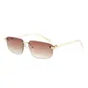 Gafas de Sol Poligonales Irregulares Sin Marco 2026 Nuevas Gafas de Sol Retro Tendencia Gafas de Sol de Gama Alta para Mujer