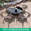 Mesa y Sillas de Ocio para Balcón Exterior, Juego de Tres Piezas de Silla de Ratán para Patio, Silla para Terraza Exterior, Silla de Ratán, Combinación de Mesa de Centro Pequeña