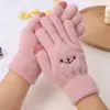 Guantes de Pantalla Táctil Oso Sonriente con Dedos Expuestos, Estudiante Ciclismo al Aire Libre Cálidos de Invierno Versión Coreana de Aspecto Atractivo Otoño e Invierno