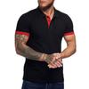 Polo informal ajustado de manga corta para hombre, diseño básico, camiseta clásica de manga corta, ropa de comercio exterior para hombre