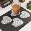 Posavasos Pequeños de Corazón Creativo Decoración para el Hogar Manteles Individuales Aislados de PVC Estampados en Caliente Posavasos para Café Antideslizantes al por Mayor