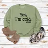 Amazon Cross-Border Outono e Inverno Tops Femininos Comércio Exterior Outono e Inverno Sim Estou com Frio Estampado Casual Solto Moletom