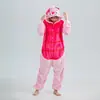 Pijama Enterizo de Cerdo de Café Estilo Mismo Transfronterizo Otoño e Invierno Animales de Dibujos Animados Ropa de Casa de Franela para Hombres y Mujeres