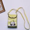 Bolso para teléfono móvil de estilo coreano con diseño de panda pequeño, bandolera de punto, bolso de mano con solapa, bolso informal para salir