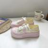 Zapatillas de Medio Uso Perezosas Beier Baotou para Mujer Verano 2024 Nuevos Zapatos Blancos Pequeños de Suela Alta Cabeza Grande Zapatos Casuales